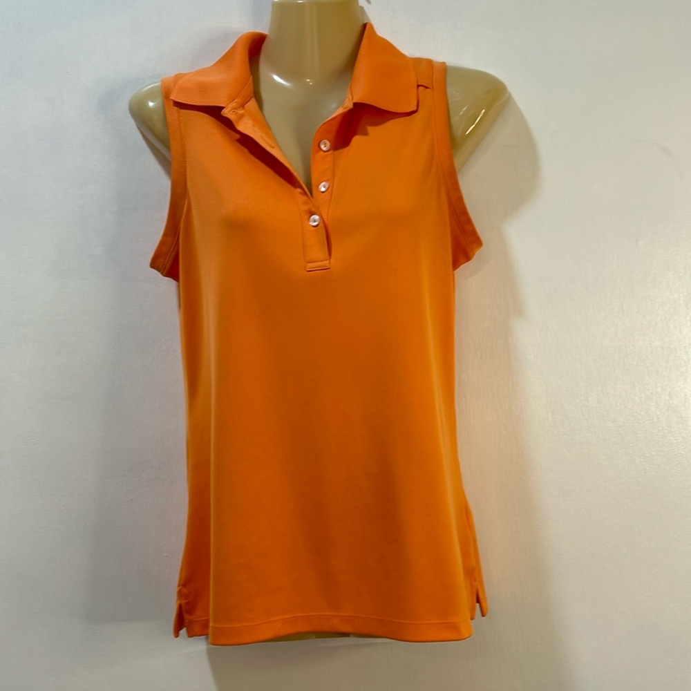 CALLWAY GOLF SHIRT WOMEN SIZE S ORANGE SLEEVELESS POLO - Picture 2 of 11